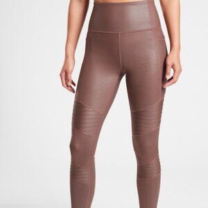 Athleta Inclination Moto Shimmer Tight Legging Women's Small EB
